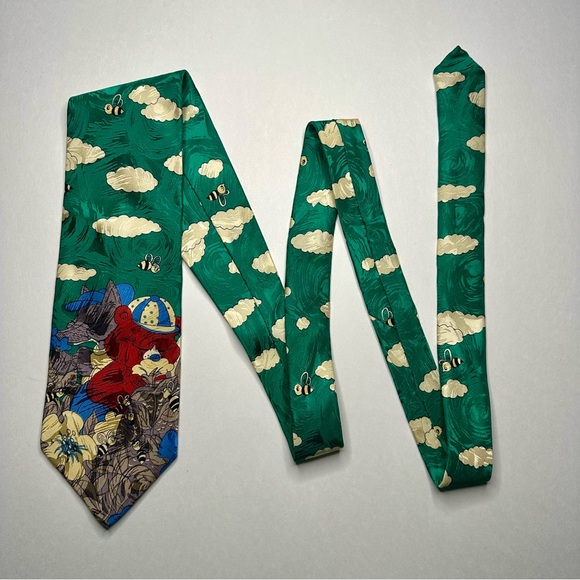 Vintage Carl Sterr 1857 Cartoon Bears & Bees Classic All Silk Handmade Tie - Picture 3 of 5